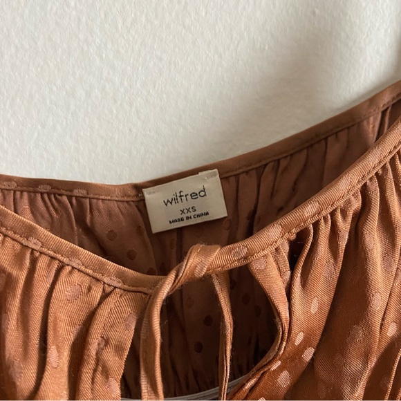 Aritzia Wilfred Minnie polka dots rust mini dress - Picture 5 of 11